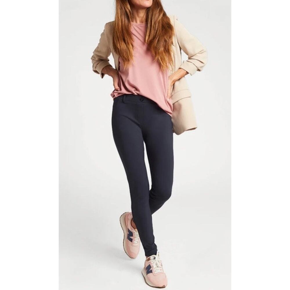 Betabrand Pants Women's Small Navy Straight Leg Two Pocket Dress Pant Yoga